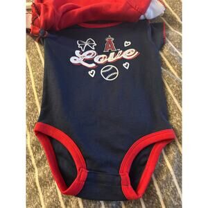 3 pack 12 month MLB Angels onesies